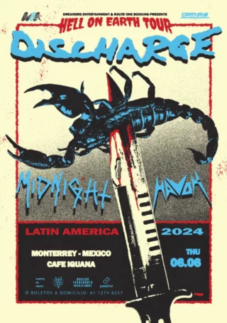 Discharge, Midnight y Havok en Monterrey