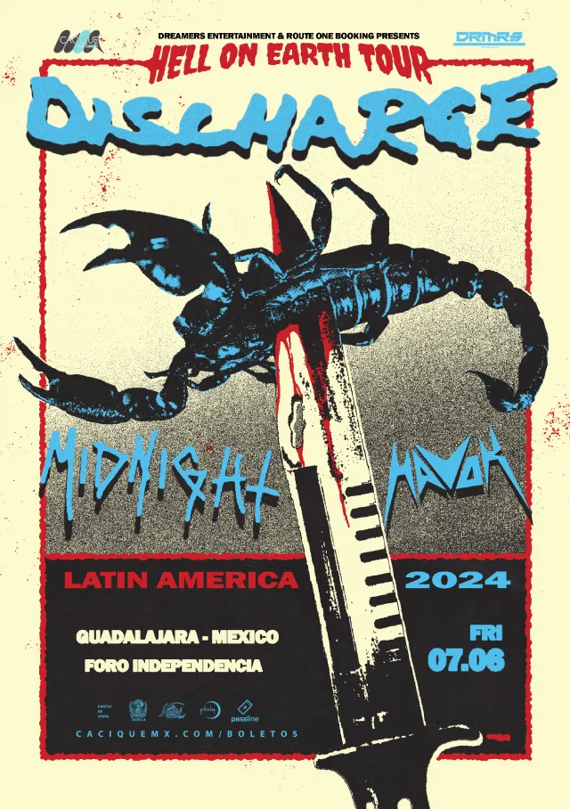 Discharge, Midnight y Havok en Guadalajara, Foro Independencia, Junio 7, 2024