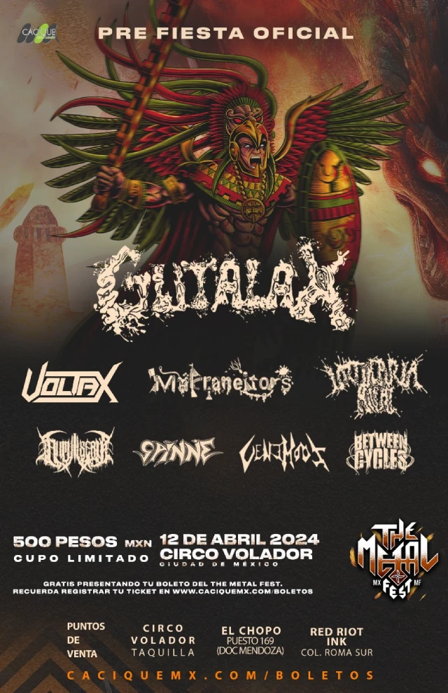 Prefiesta oficial The Metal Fest, Circo Volador, 12 abril 2024