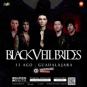 Black Veil Brides en Guadalajara, Teatro Estudio Guanamor, 11 agosto 2023