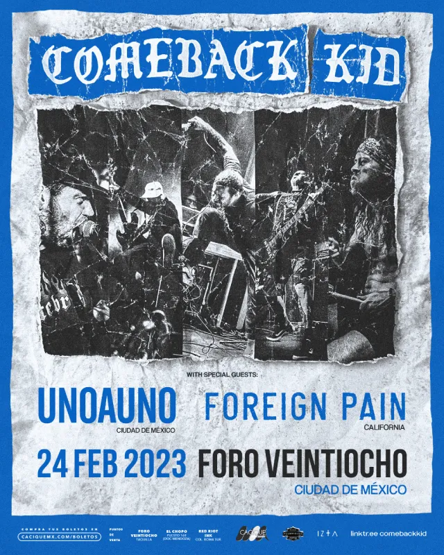 Comeback Kid en CDMX, Foro Veintiocho, 24 Febrero 2023