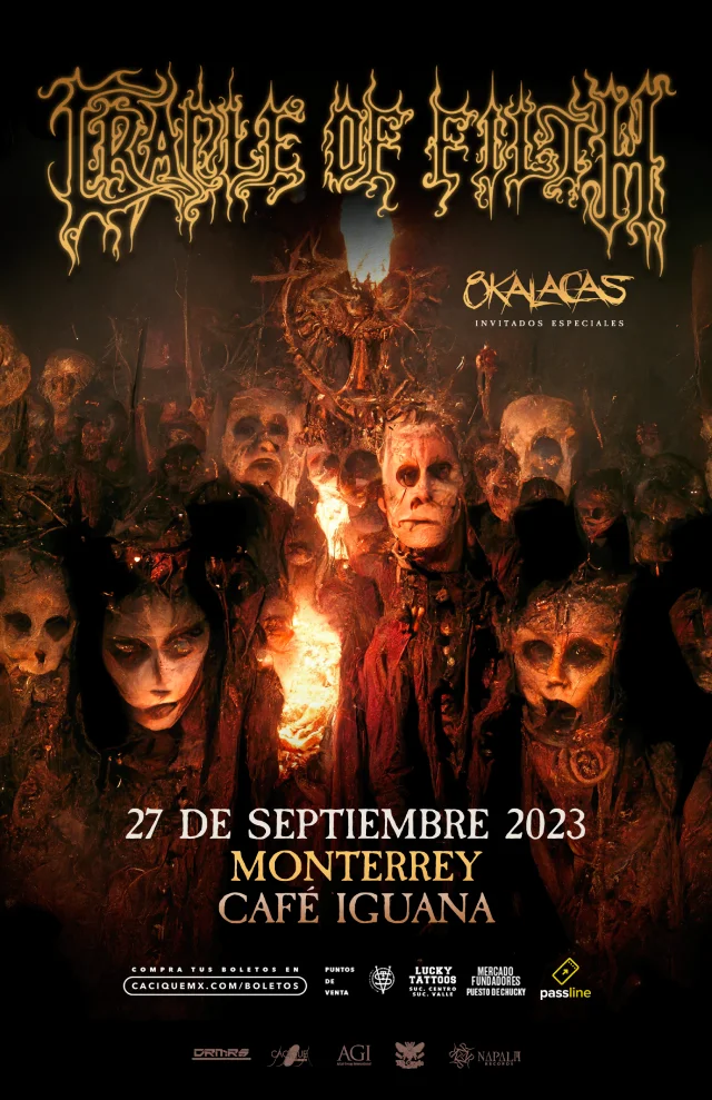 Cradle Of Filth en Monterrey, Café Iguana, 27 septiembre 2023