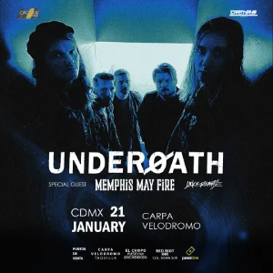 Underoath & Memphis May Fire en CDMX, Carpa Velódromo, Enero 21, 2024