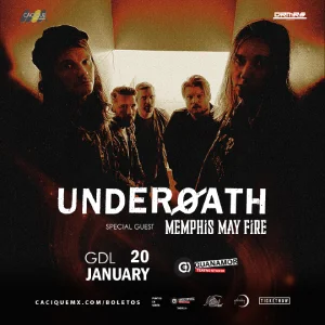 Underoath & Memphis May Fire en Guadalajara, Guanamor Teatro Estudio, Enero 20, 2024