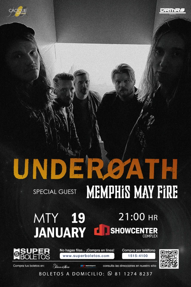 Underoath & Memphis May Fire en Monterrey, Showcenter Complex, Enero 19, 2024